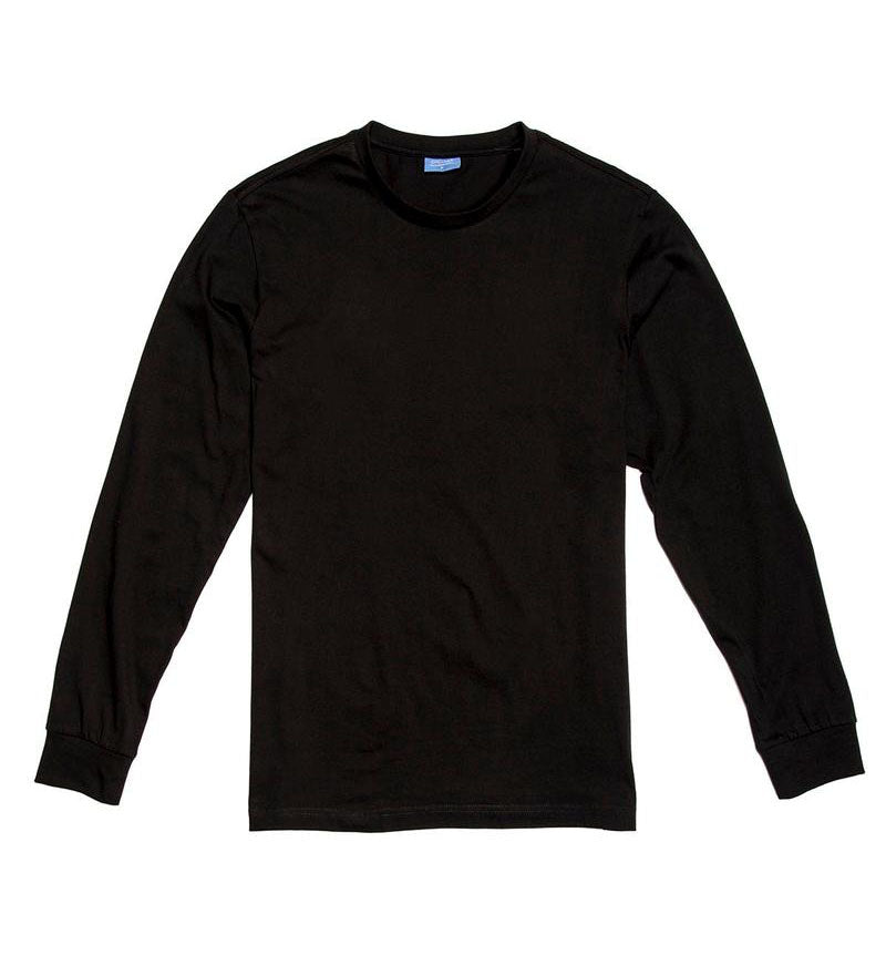 City Lab Fitted Long Sleeve Shirt, Crew - Black