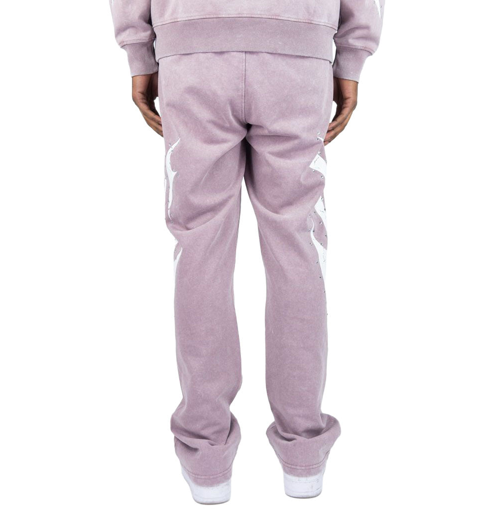 Rebel Minds Stud Acid Wash Flared Pants