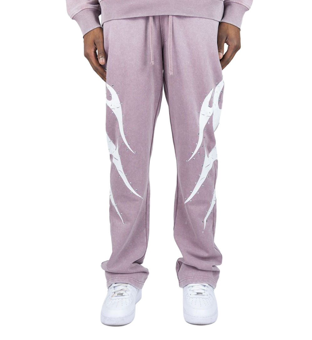 Rebel Minds Stud Acid Wash Flared Pants