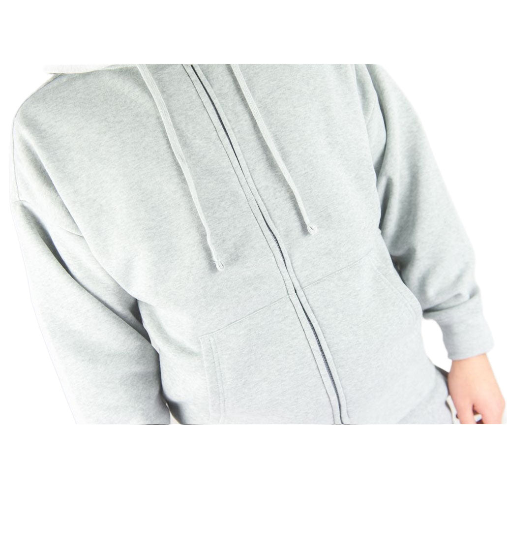 Rebel Minds Solid Oversize Full-Zip Hoodie