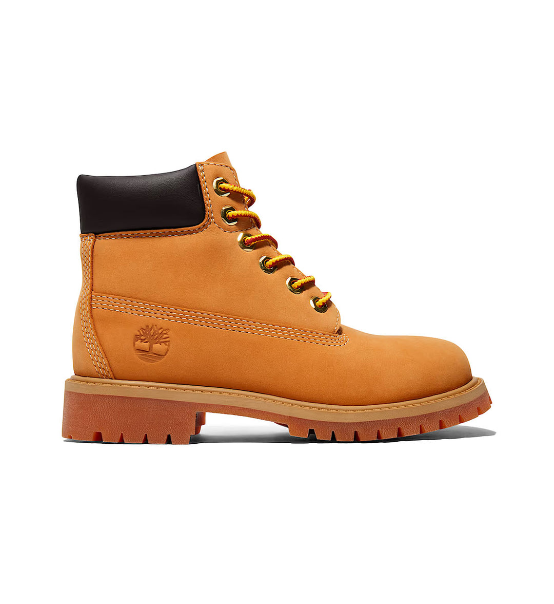 Wheat Timberland® Premium 6-Inch Waterproof Preschool Boot with a white background