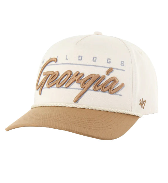 Beige '47 Brand Georgia Bulldogs Condor Twill Two Tone ’47 Hitch Cap with 'Georgia' text on a white background