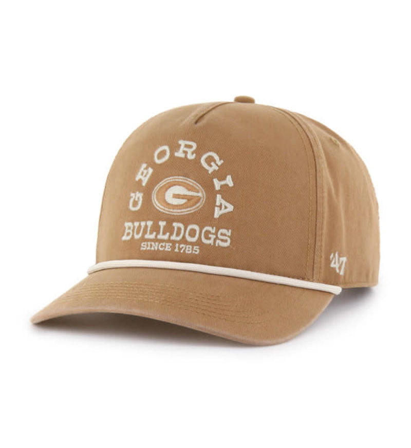 '47 Brand Georgia ’47 Neutral Ranchero Hitch Rope Hat with 'Georgia Bulldogs' text and logo on a white background