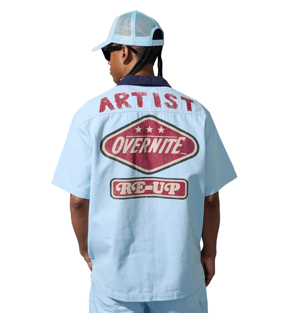 Jordan Craig The Re-Up Mechanic Shirt Service Blue 2059-4F | Pro Feet