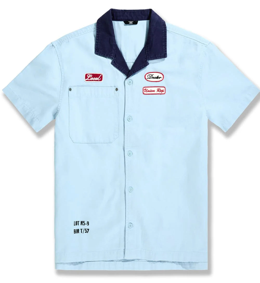Jordan Craig The Re-Up Mechanic Shirt Service Blue 2059-4F | Pro Feet