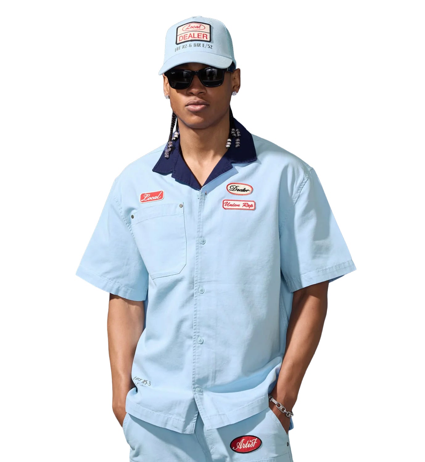 Jordan Craig The Re-Up Mechanic Shirt Service Blue 2059-4F | Pro Feet
