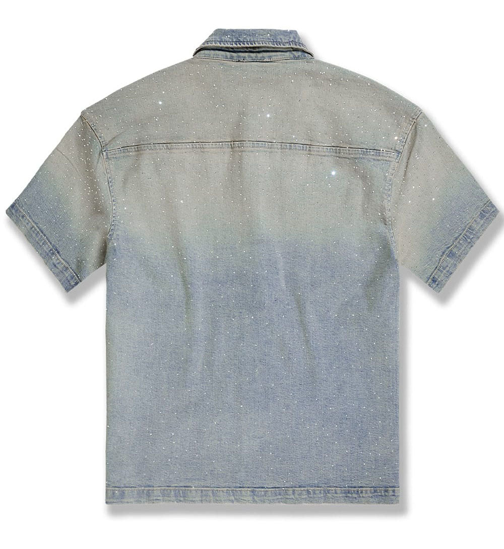 Radiant Denim Zip Up Shirt Cream Wash 2082-2R | Pro Feet