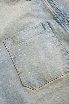 Radiant Denim Zip Up Shirt Cream Wash 2082-2R | Pro Feet