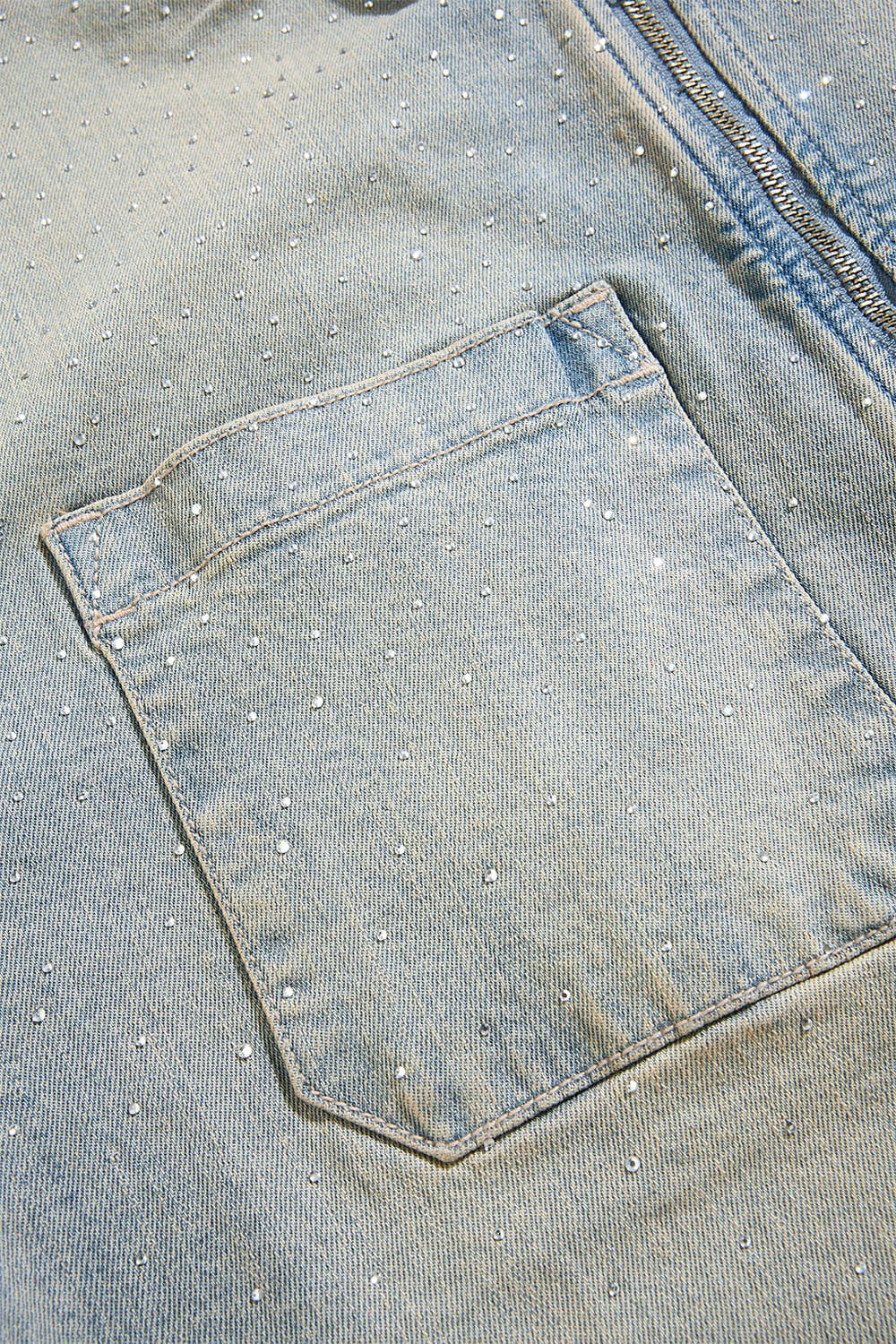 Radiant Denim Zip Up Shirt Cream Wash 2082-2R | Pro Feet