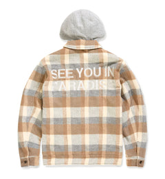SYIP Hooded Flannel Shacket Khaki 2568-06 | Pro Feet