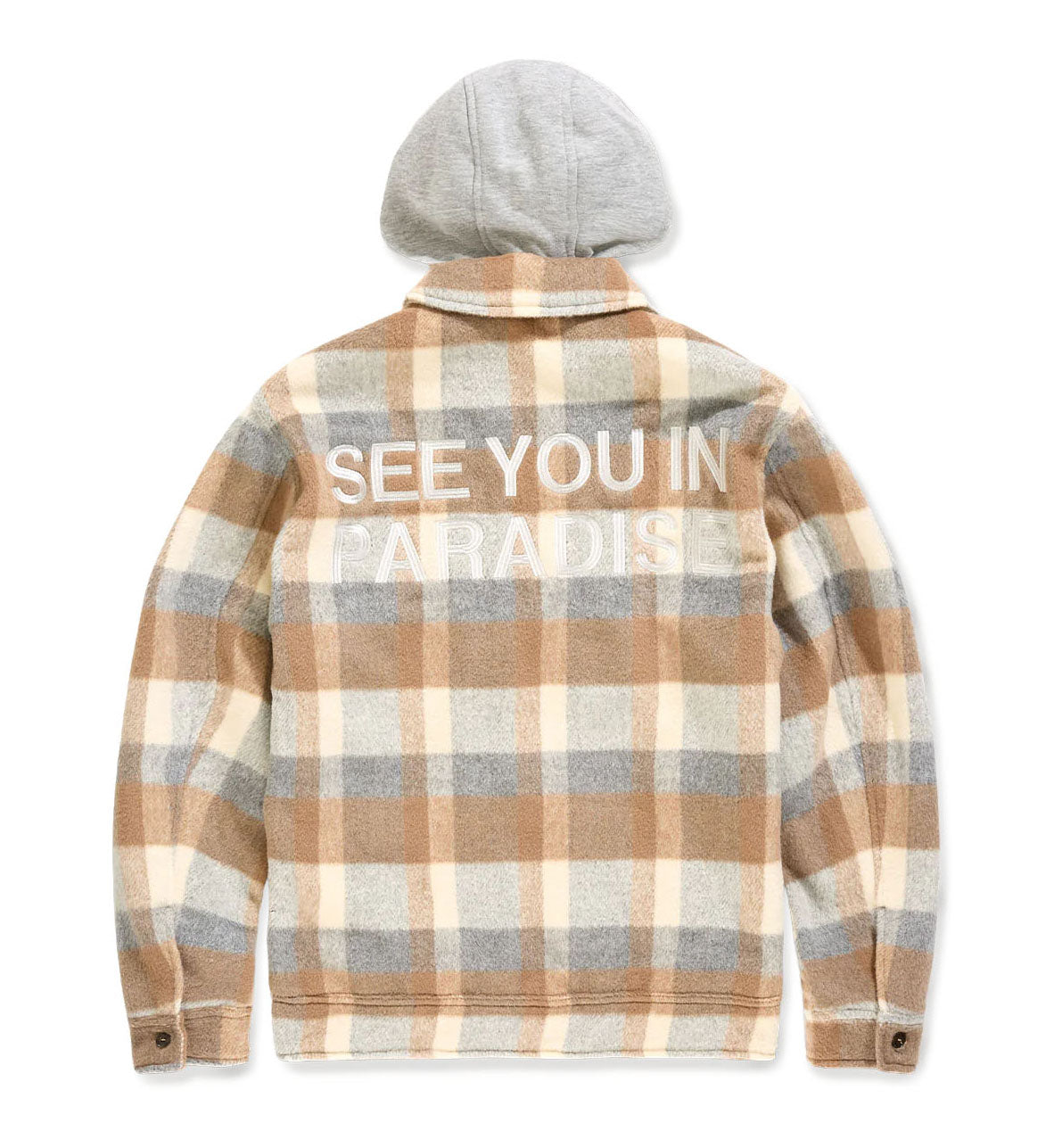 SYIP Hooded Flannel Shacket Khaki 2568-06 | Pro Feet