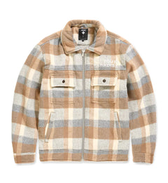 SYIP Hooded Flannel Shacket Khaki 2568-06 | Pro Feet
