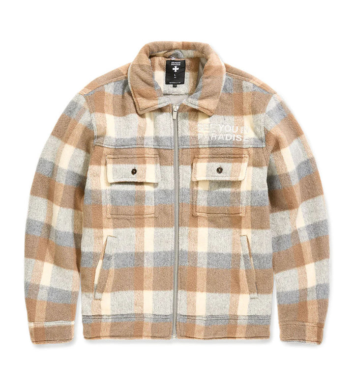 SYIP Hooded Flannel Shacket Khaki 2568-06 | Pro Feet