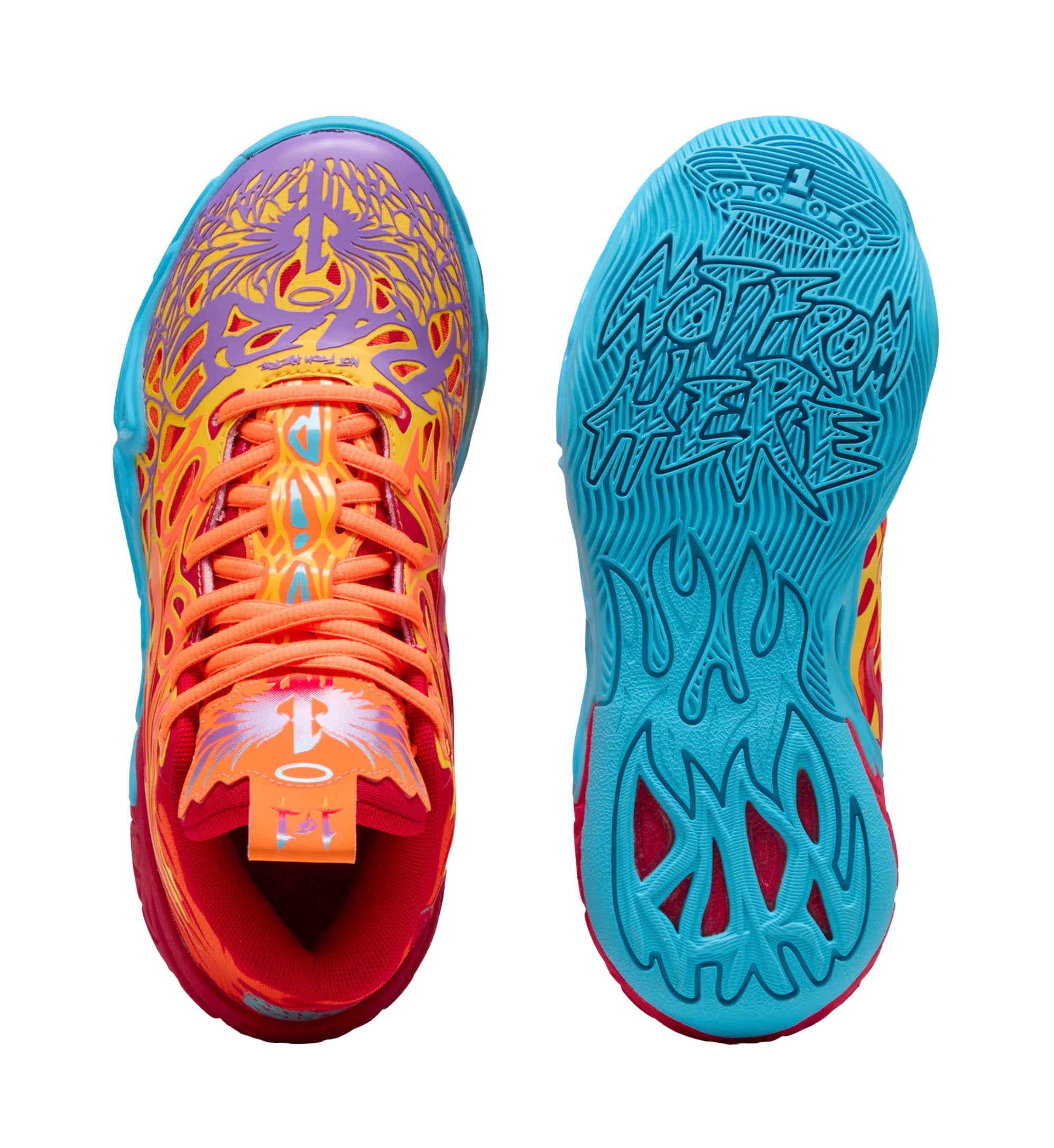PUMA MB.04 GS The Phoenix PUMA Red/Orange Glow/Fluro Orange/Purple Glimmer 311314_01 | Pro Feet