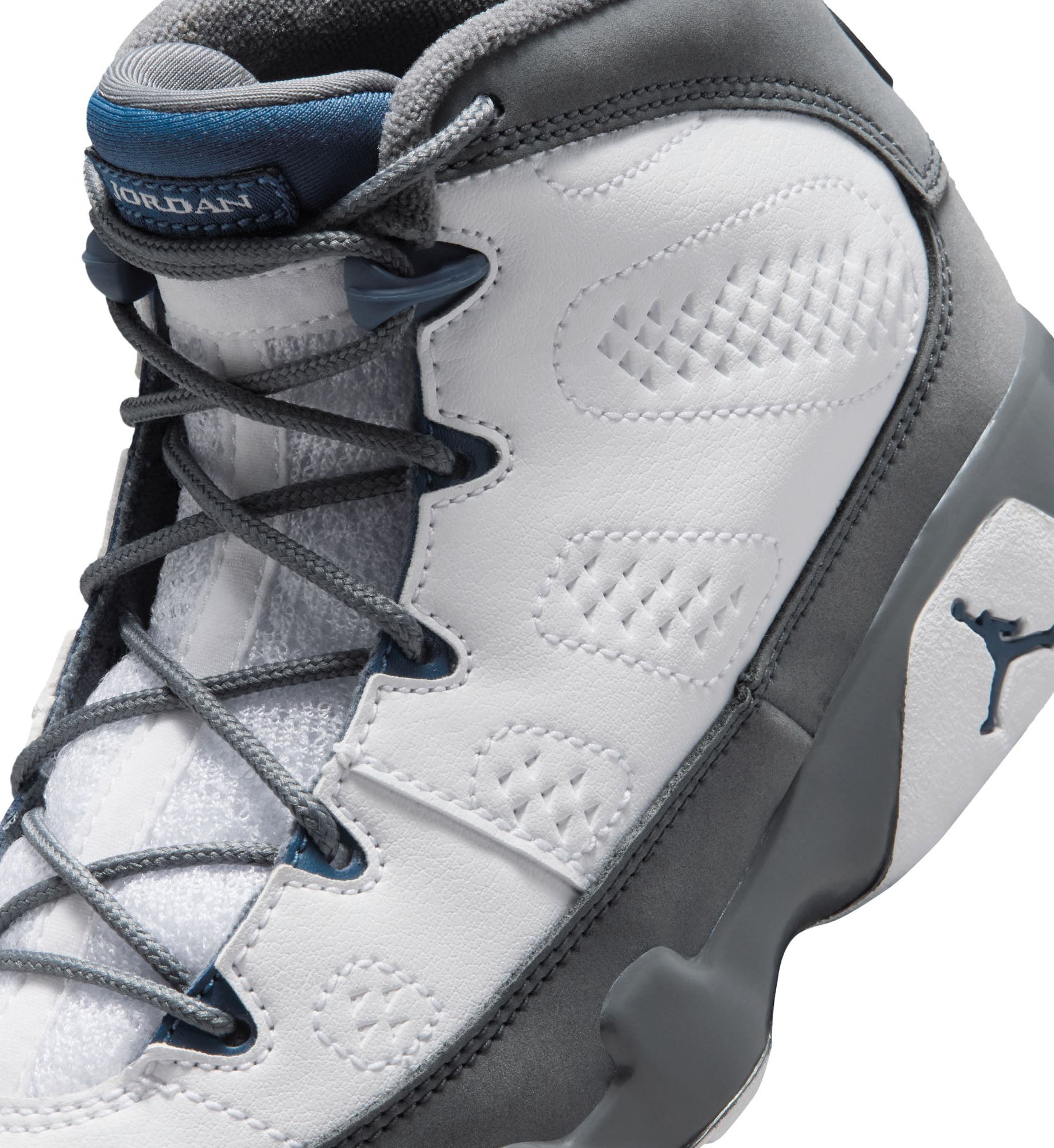 Jordan 9 Retro PS “White/French Blue/Flint Grey” (401811-100)