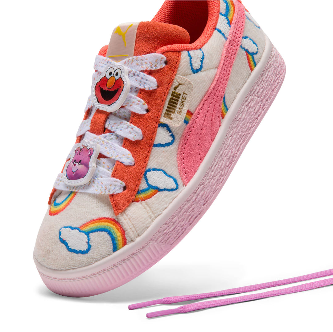 PUMA Care Bears x Sesame Street Basket Frosted Ivory/Red Glamour/Pearl Pink 406903_01 | Pro Feet