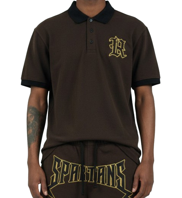Rebel Minds Spartans Twill Polo Tee Rust 610-11626 | Pro Feet