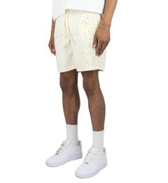Rebel Minds Rhinestone Galaxy FT Shorts Cream 610-11965 | Pro Feet