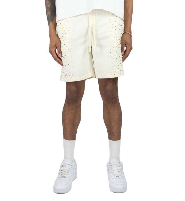 Rebel Minds Rhinestone Galaxy FT Shorts Cream 610-11965 | Pro Feet