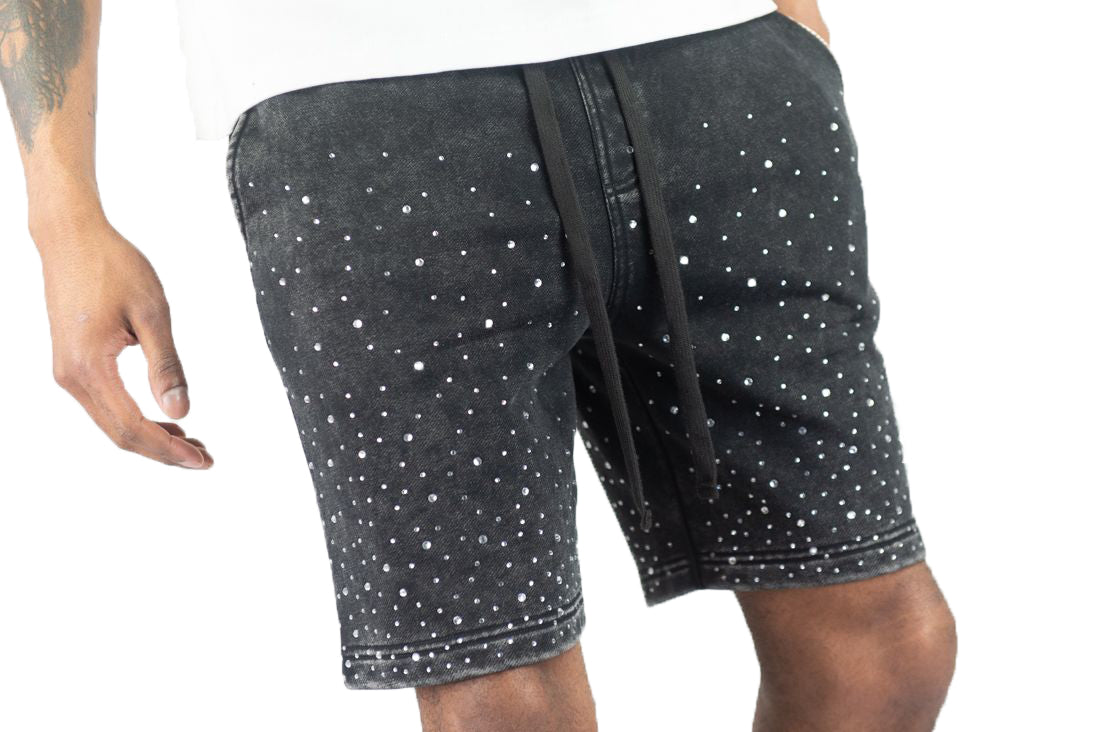 Rebel Minds Rhinestone Galaxy FT Shorts Black 610-11965 | Pro Feet