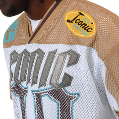 Copper Rivet Mesh Crop Jersey White Gold | Pro Feet | 611005-WH
