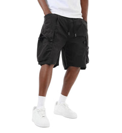 Copper Rivet Twill Cargo Shorts Black | Pro Feet | 612501-BK