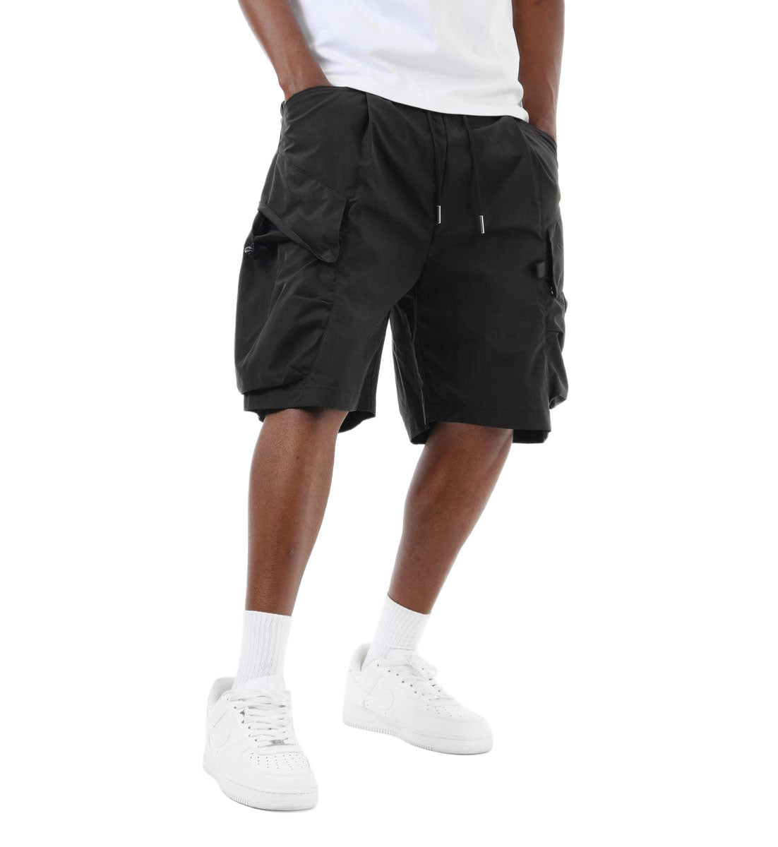 Copper Rivet Twill Cargo Shorts Black | Pro Feet | 612501-BK