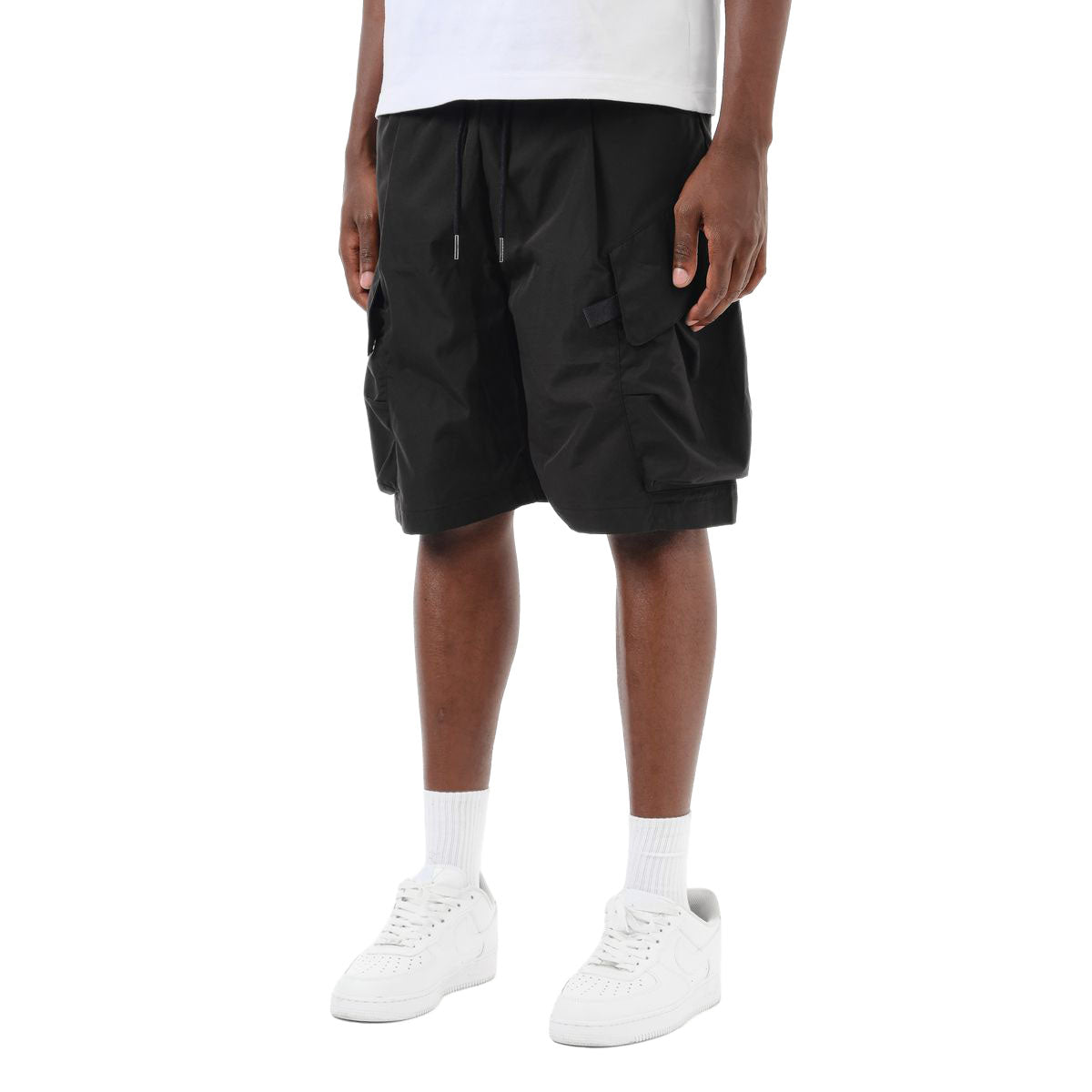 Copper Rivet Twill Cargo Shorts Black | Pro Feet | 612501-BK