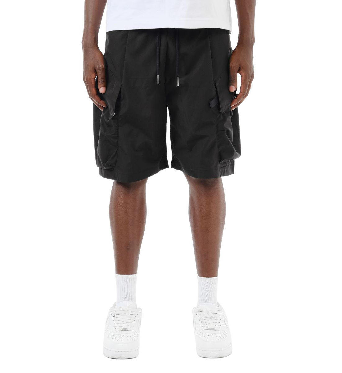 Copper Rivet Twill Cargo Shorts Black | Pro Feet | 612501-BK