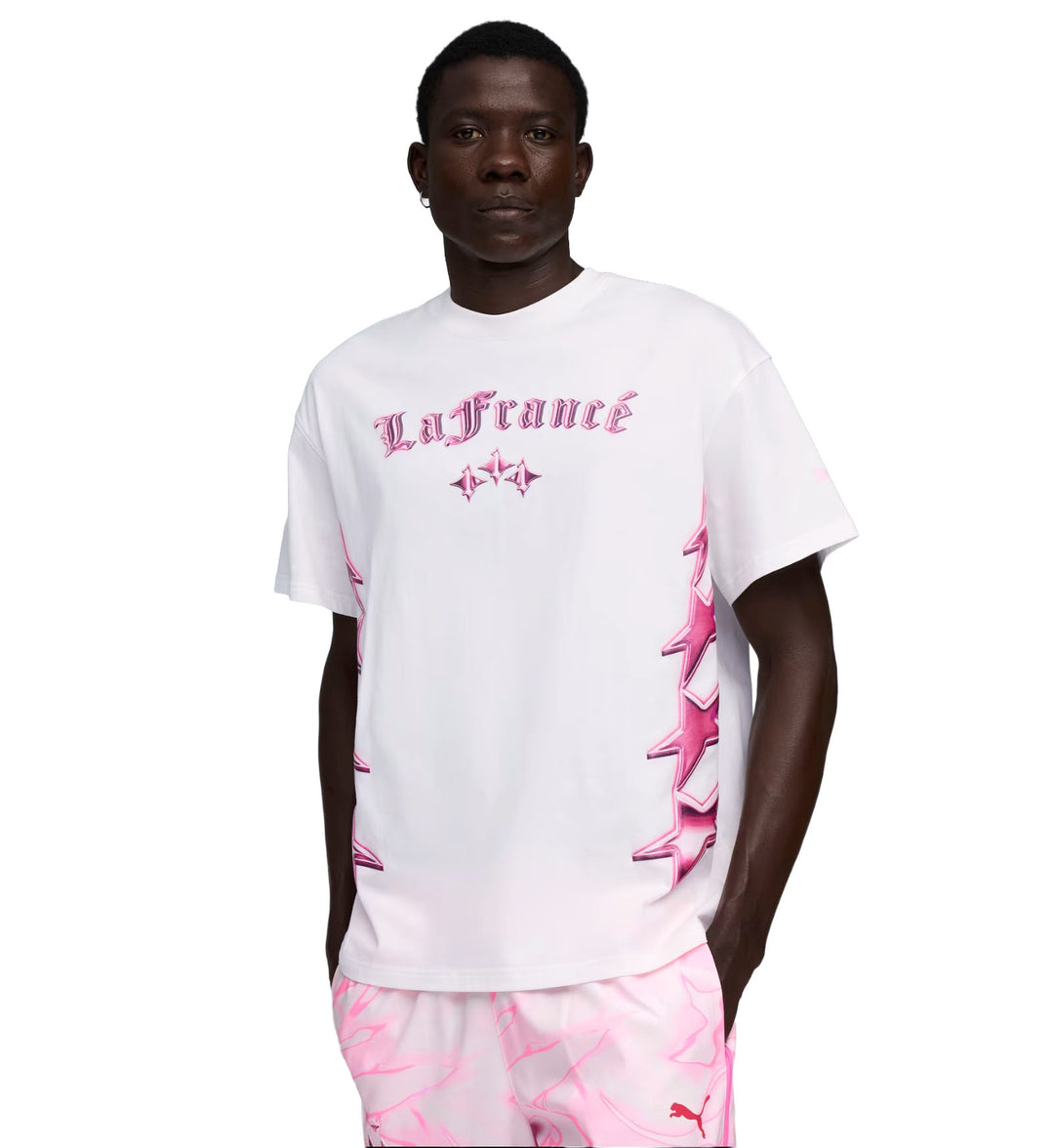 PUMA LaFrancé Pink Heem SS Tee Puma White 633842_01 | Pro Feet