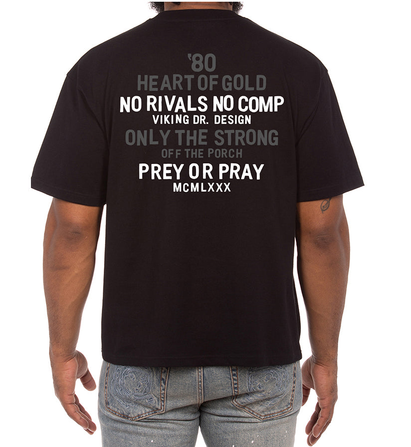 Black AKOO Heart of Gold SS Tee backside