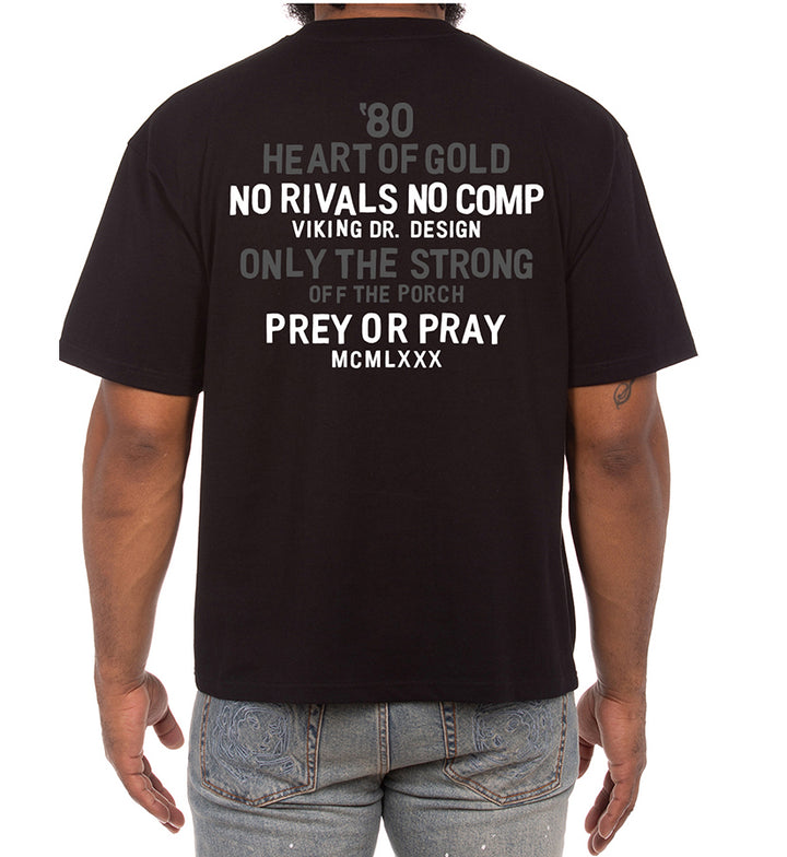 Black AKOO Heart of Gold SS Tee backside