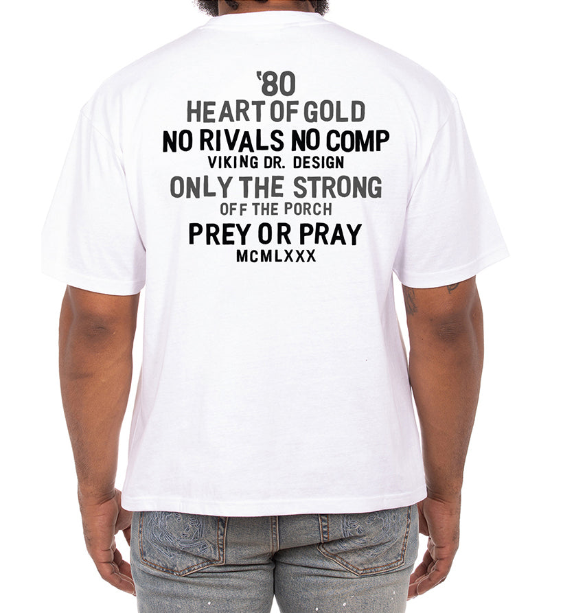 White Akoo Heart of Gold SS Tee backside