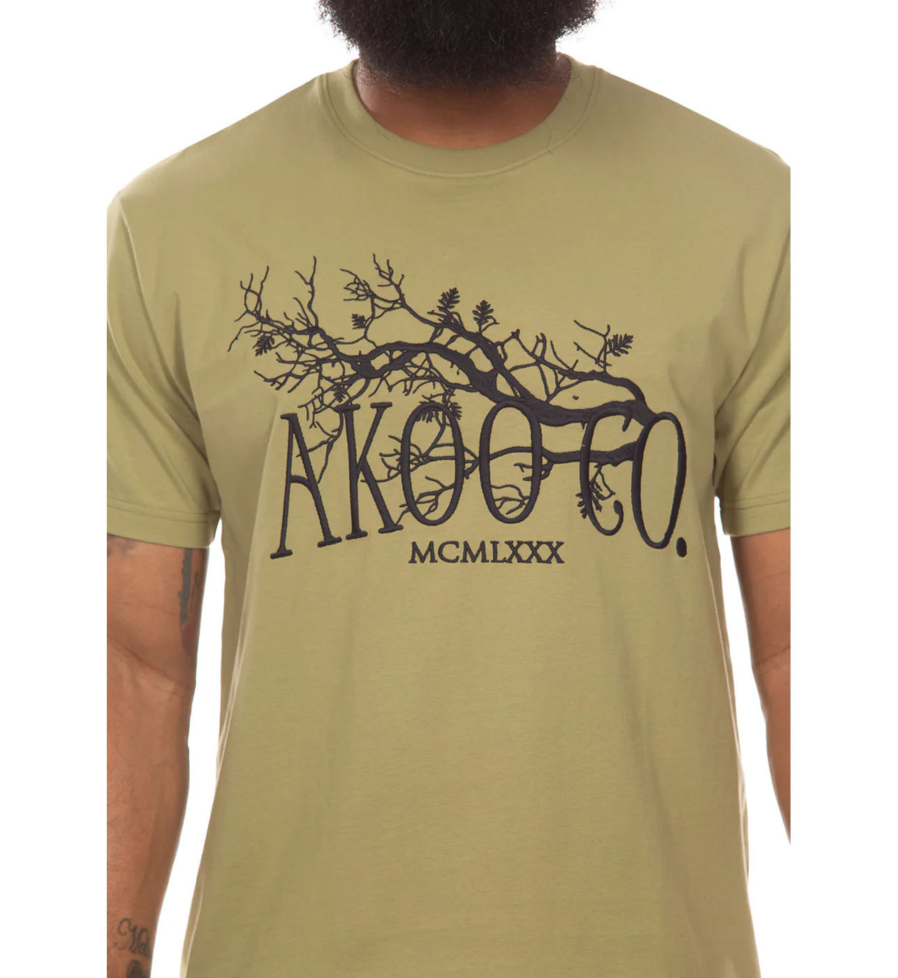 AKOO Family Tree Short Sleeve Knit Tee “Sage” (751-6308)