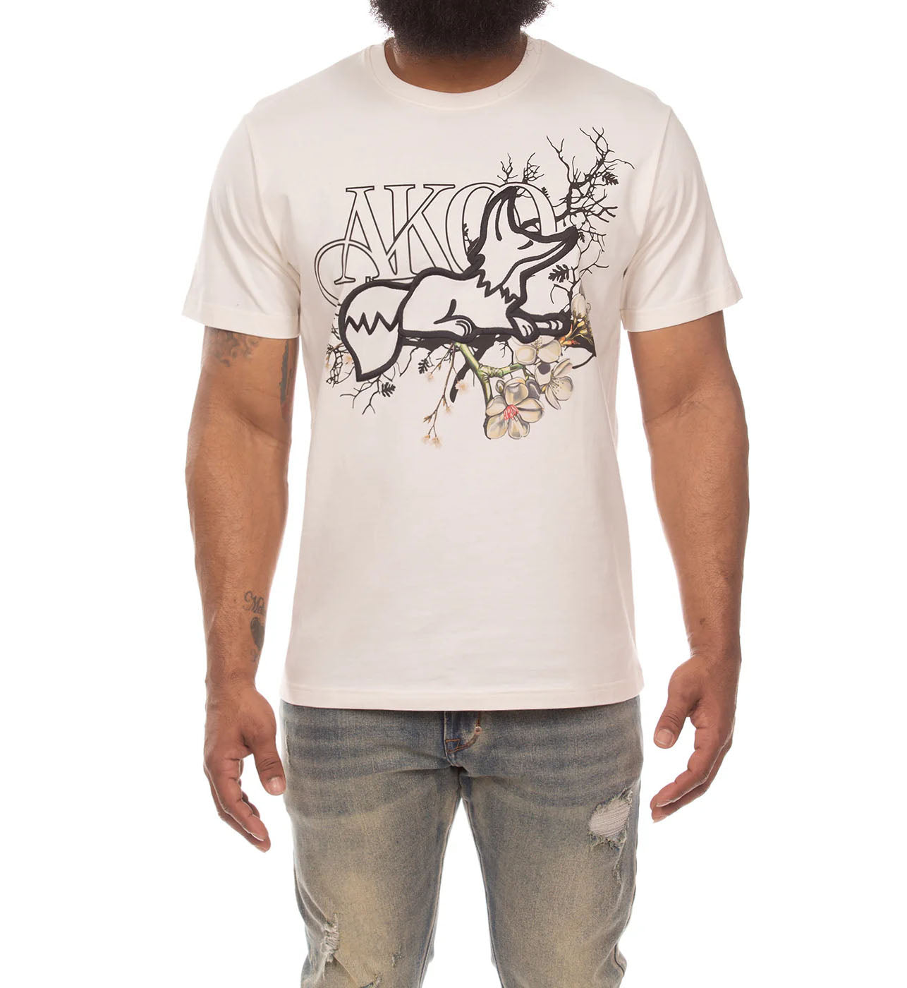 AKOO Higher Ground Short Sleeve Knit Tee “Whisper White” (751-6309)