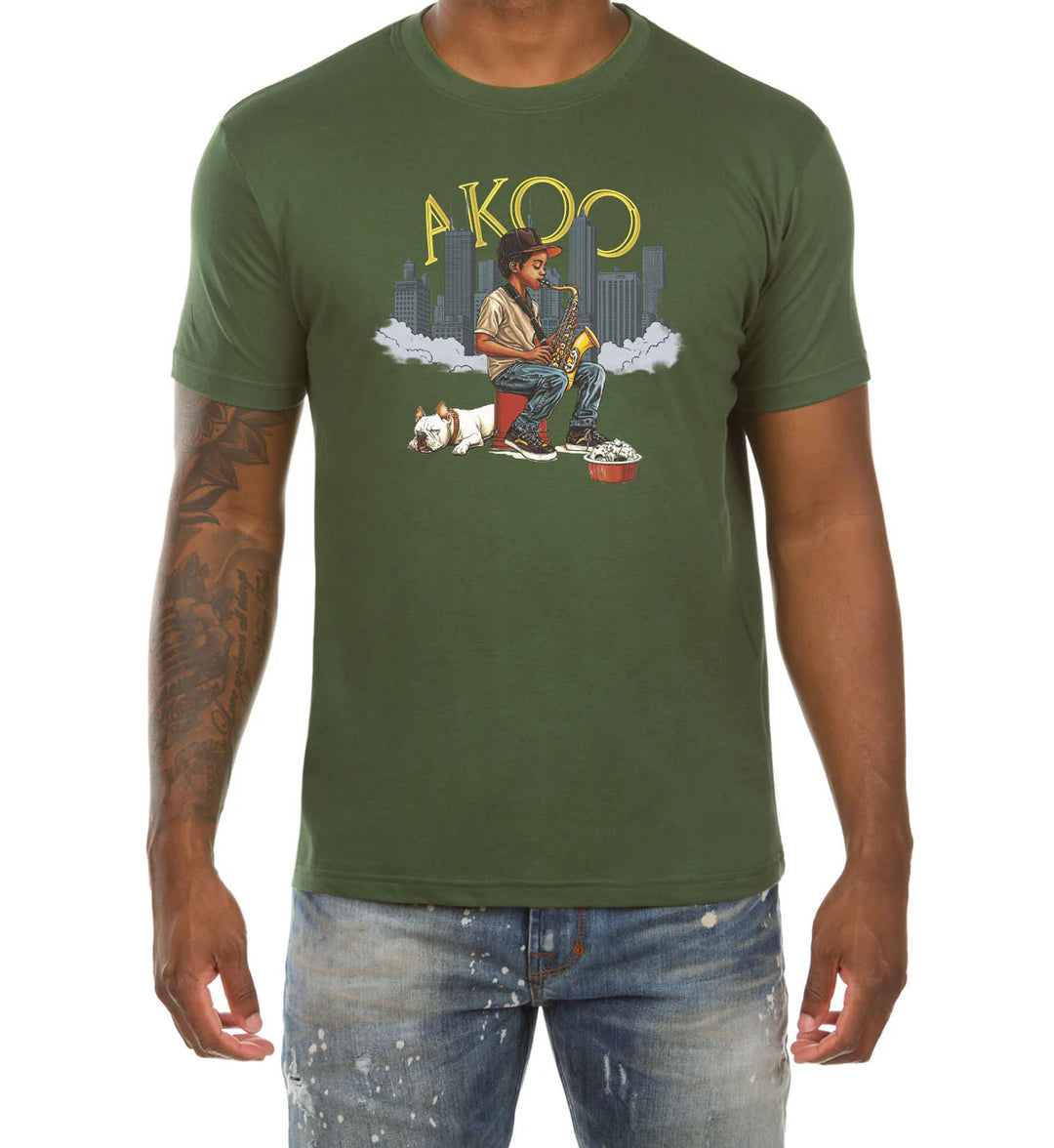 AKOO Saxophone SS Tee - Olive