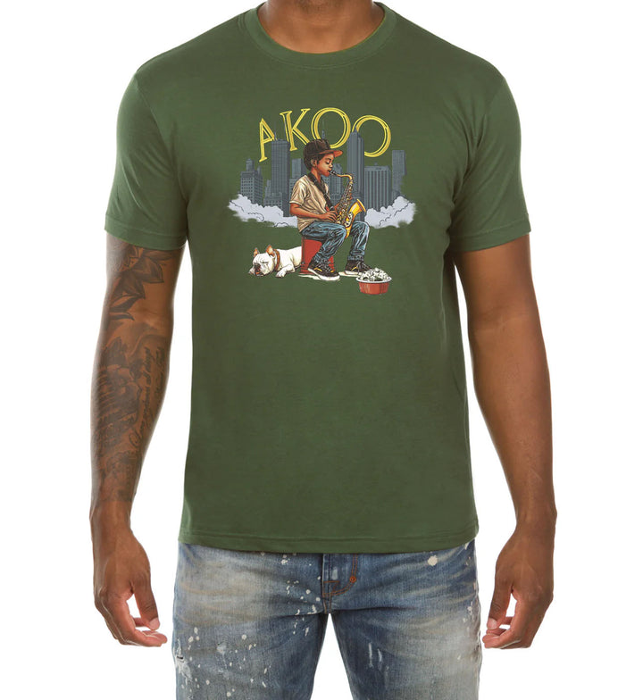 AKOO Saxophone SS Tee - Olive