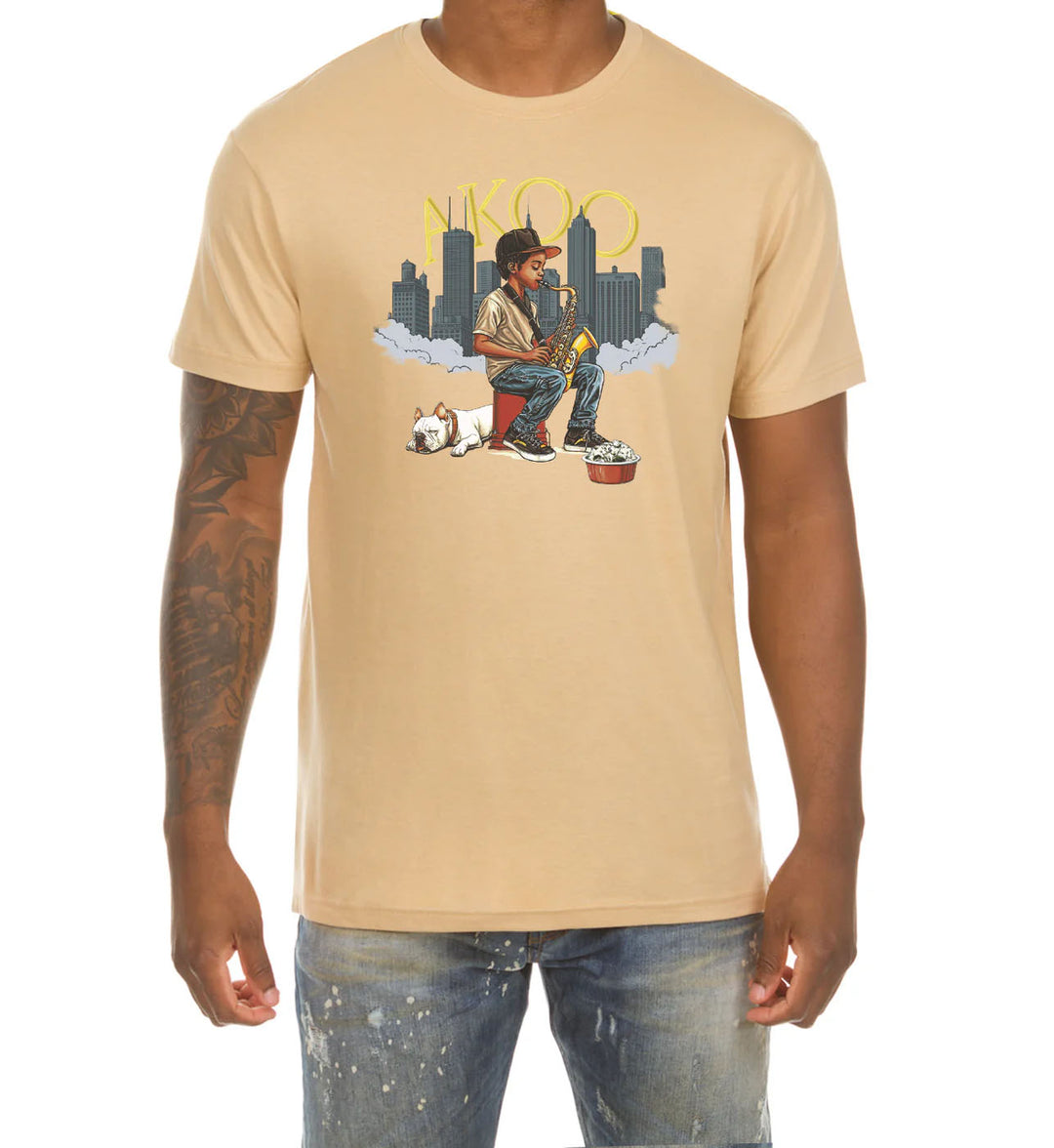 AKOO Saxophone SS Tee - Sand