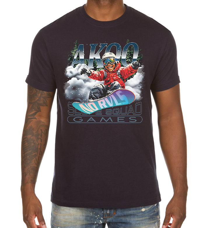 Navy AKOO Slope Kid SS Tee 