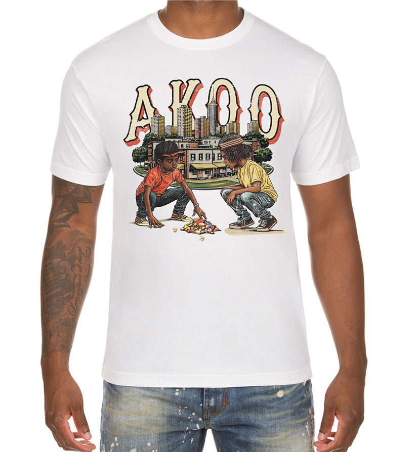 White AKOO Roll Em SS Tee