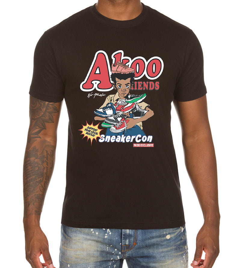 AKOO Sneaker Con SS Tee Black 751-9208 | Pro Feet