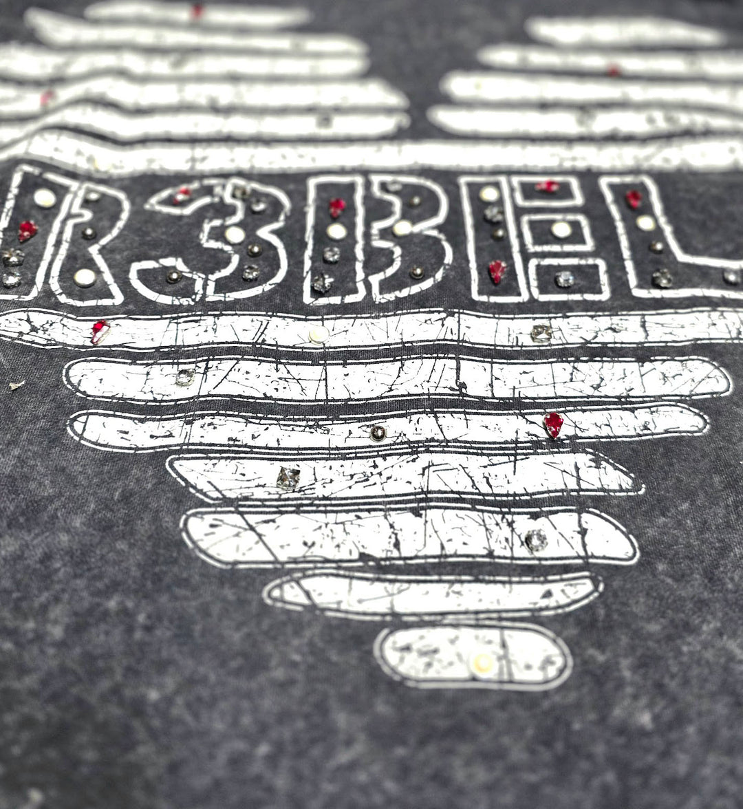 Rebel Denim ‘Coeur Dacier’ Jeweled Fleece Hoodie