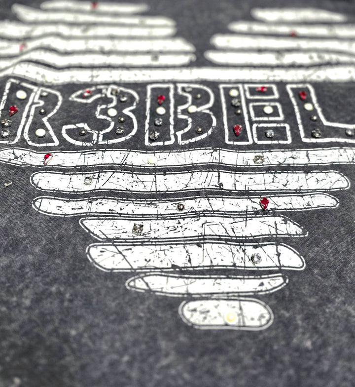 Rebel Denim ‘Coeur Dacier’ Jeweled Fleece Hoodie