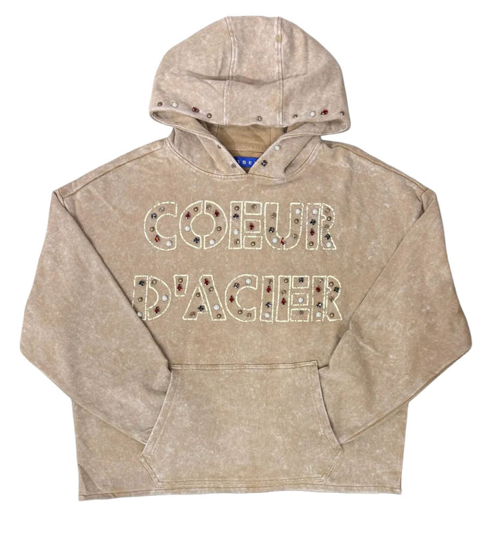 Rebel Denim ‘Coeur Dacier’ Jeweled Fleece Hoodie