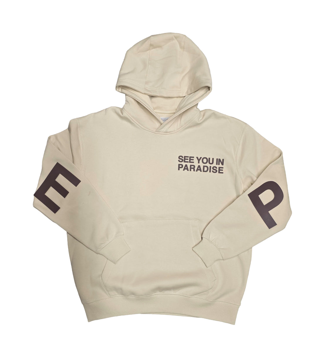 See You In Paradise Tonal Pullover Hoodie Cream 8816H | Pro Feet