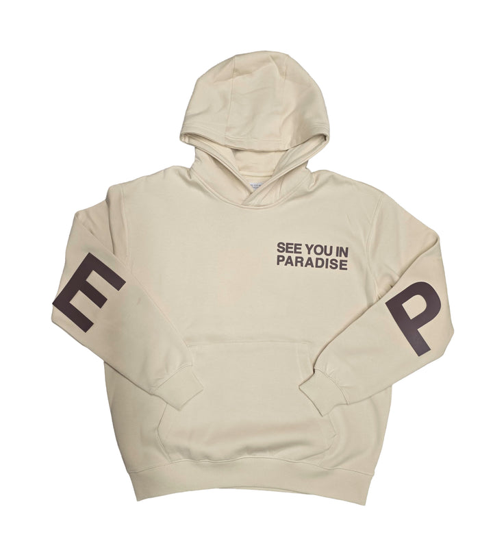 See You In Paradise Tonal Pullover Hoodie Cream 8816H | Pro Feet