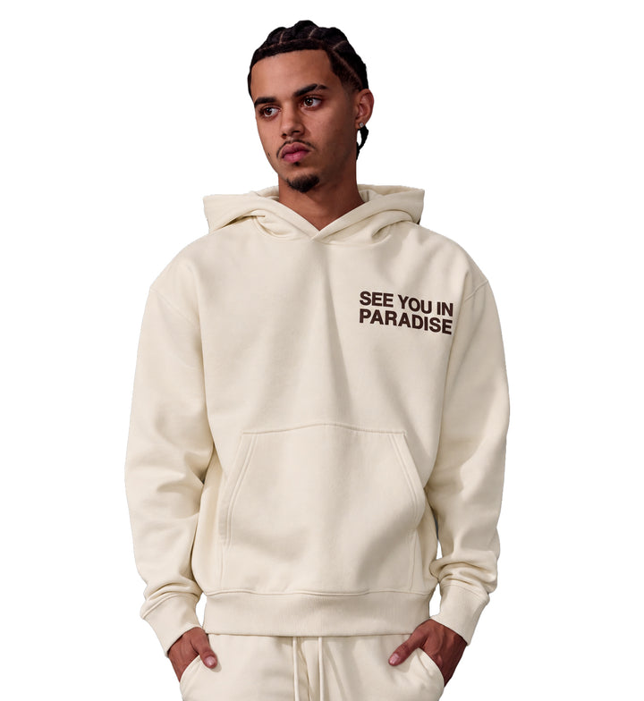 See You In Paradise Tonal Pullover Hoodie Cream 8816H | Pro Feet