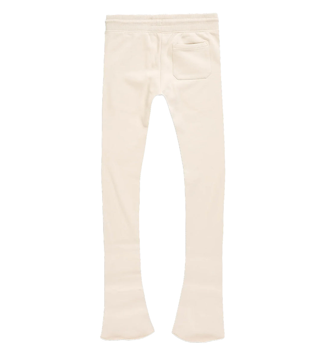 See You In Paradise Tonal Stacked Sweatpants Cream 8816L | Pro Feet