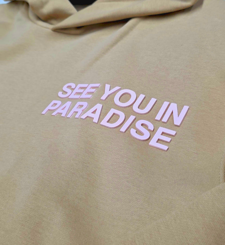 See You In Paradise Tonal Pullover Hoodie detail - Bone