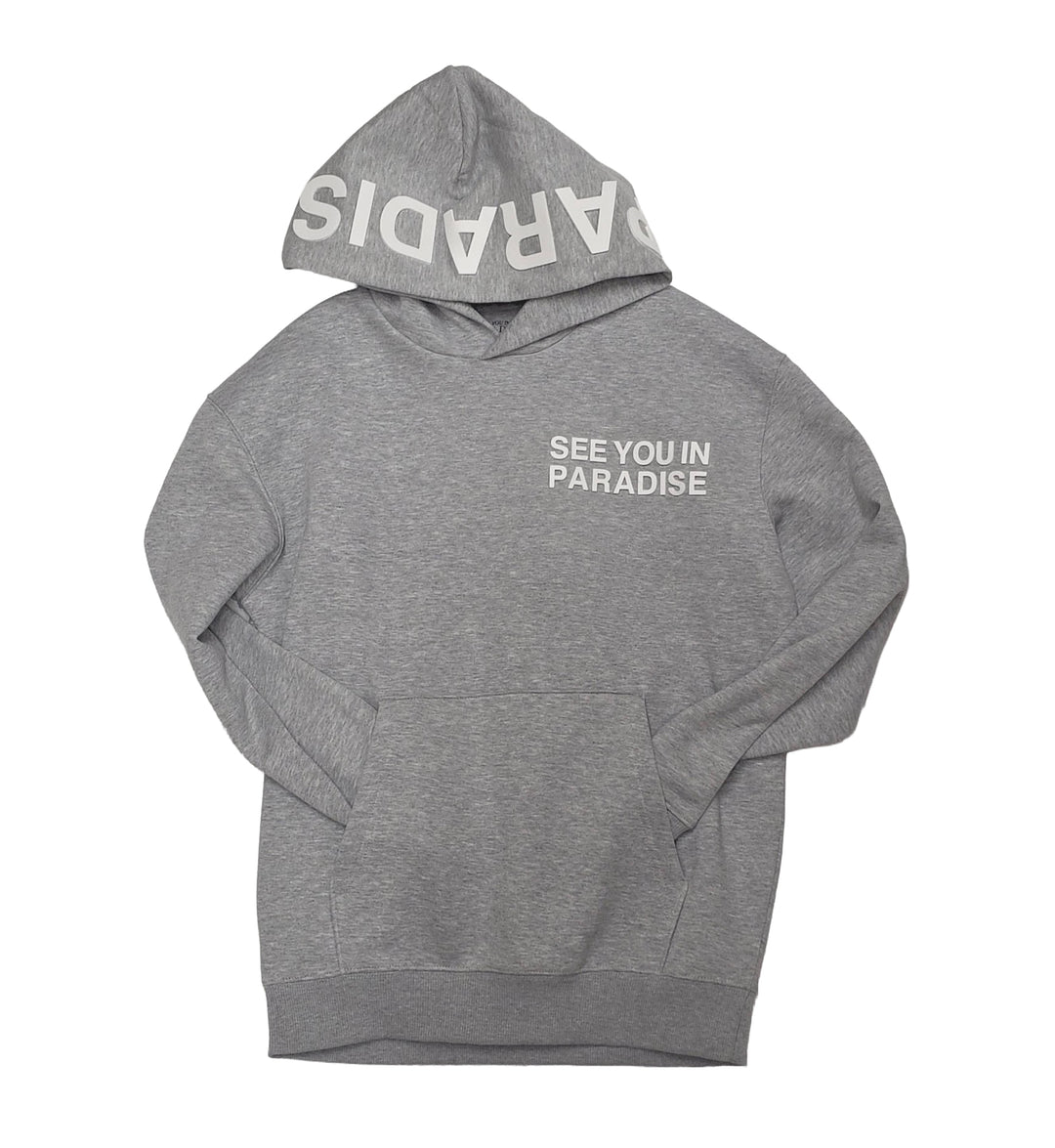 See You In Paradise Tonal Pullover Hoodie - Heather Grey